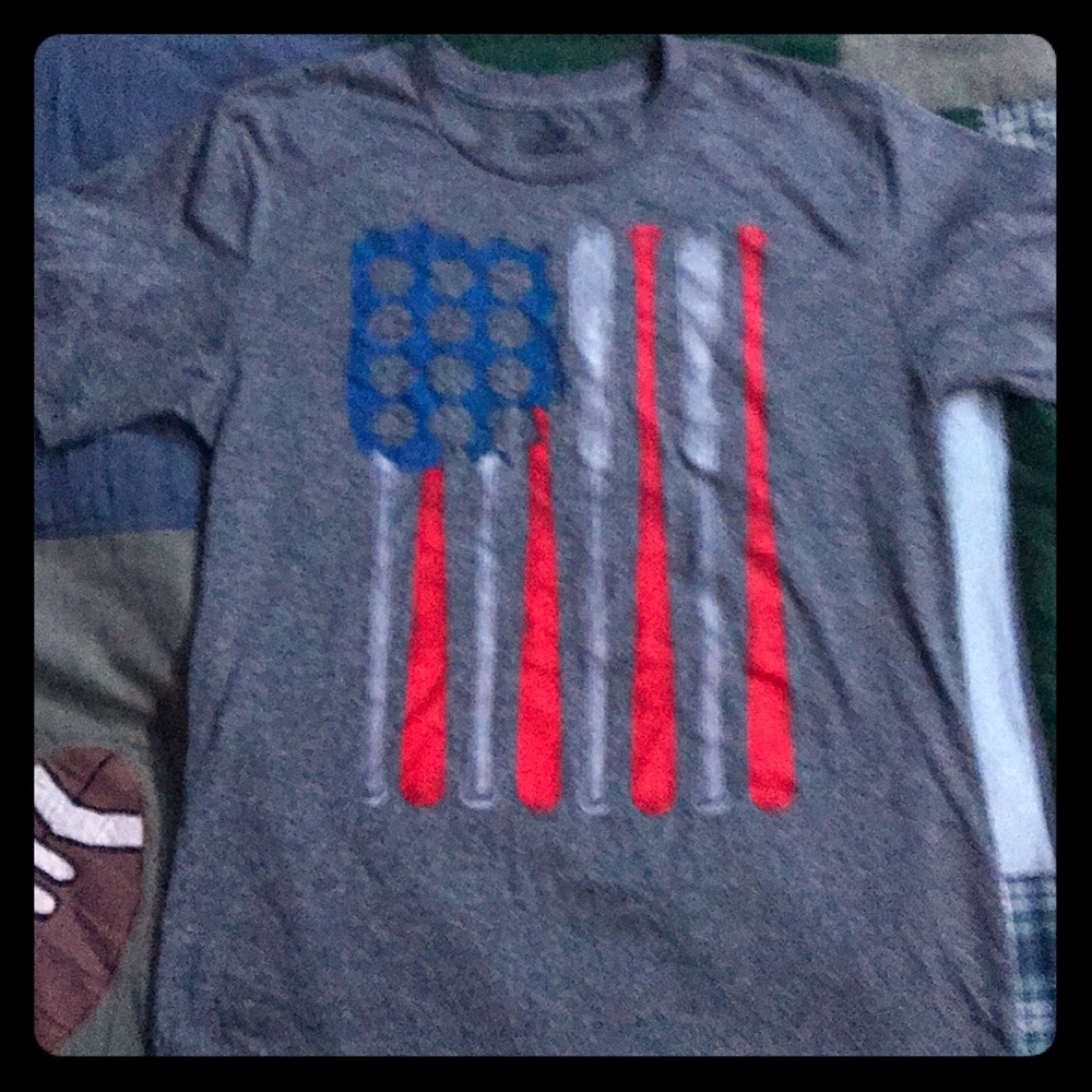 American flag baseball tee